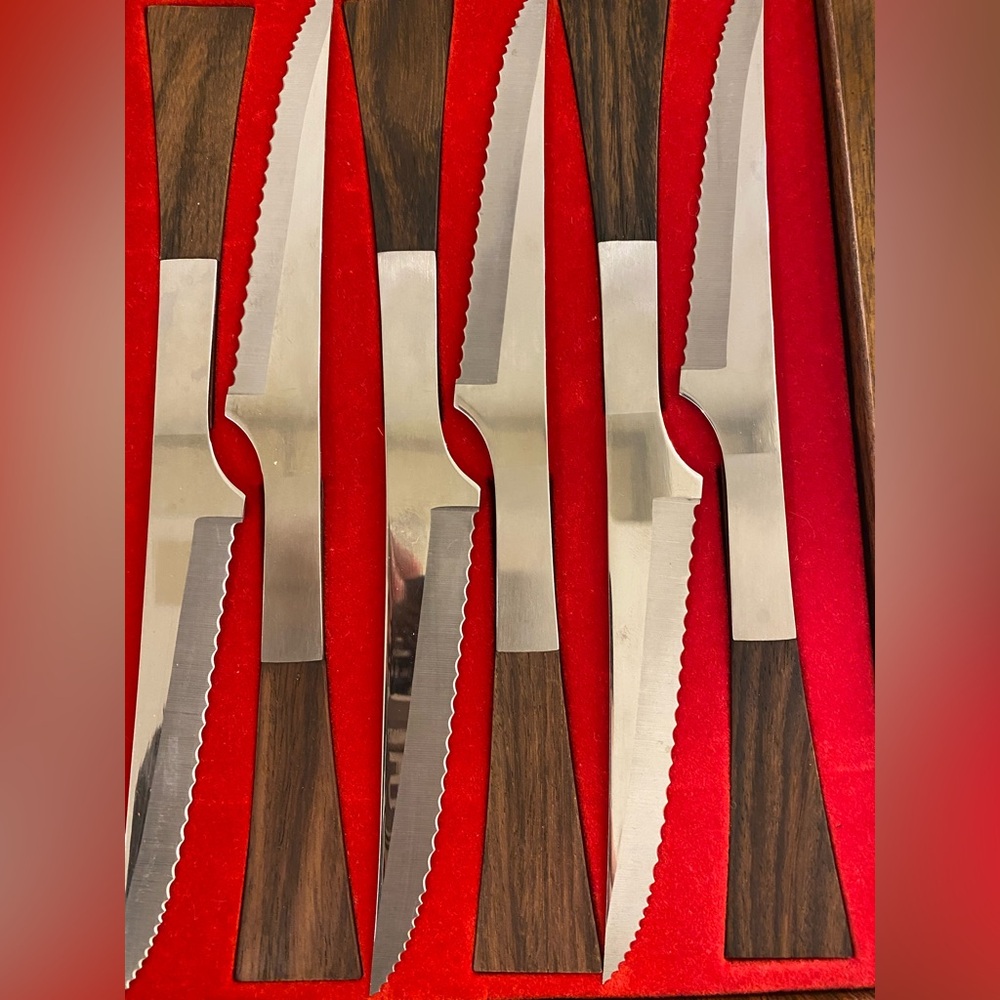 Stainless Steel Steak Knife Set with Red Handles New burnco steak knives